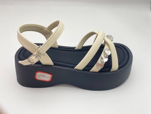 Женщины белые сандалии с дном, с чистого цвета и натуральной кожи